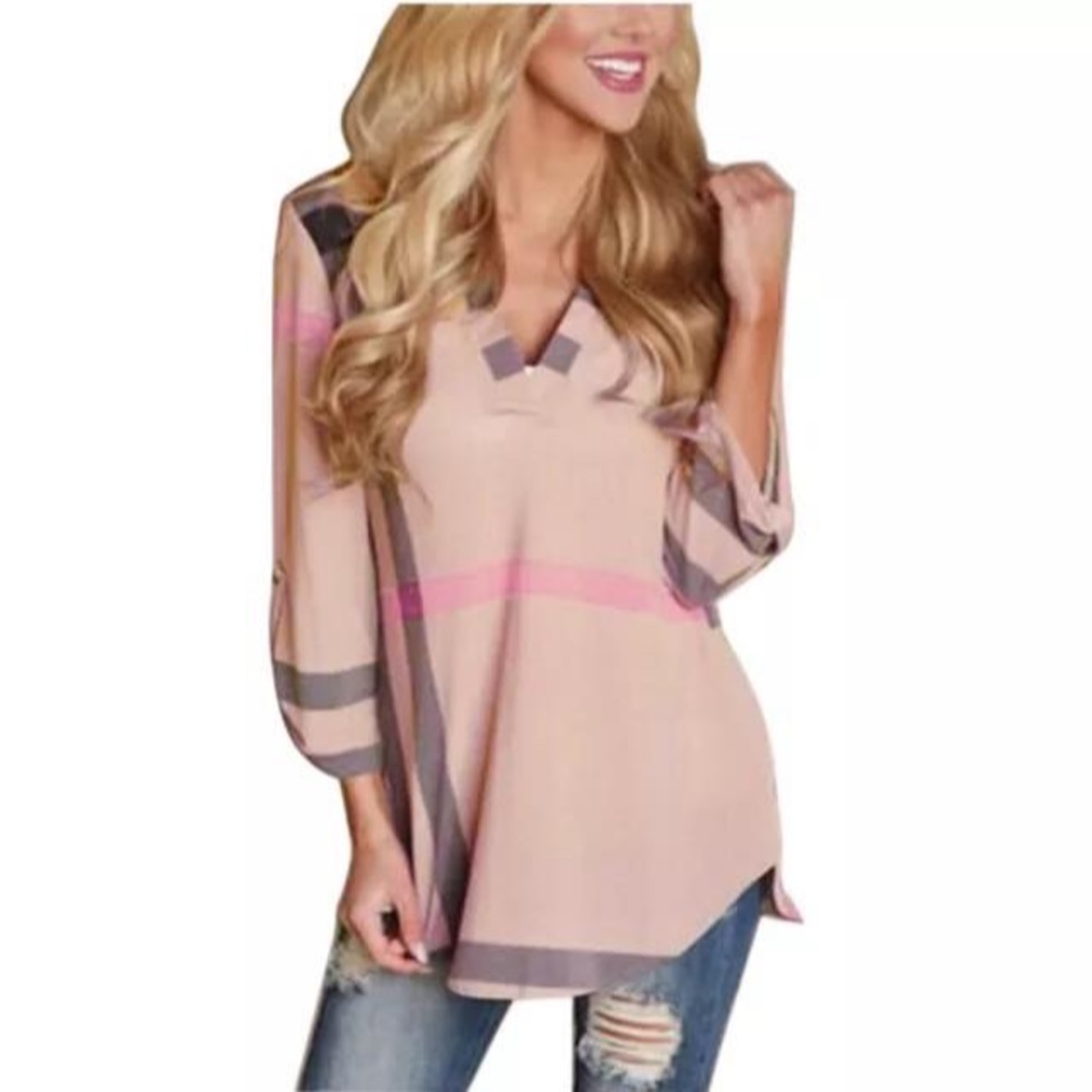 Pink Plaid Top - Picture 2 of 3